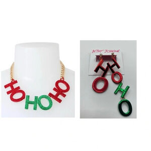 Betsey Johnson Christmas Necklace and Earrings Set